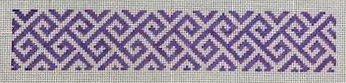 Greek Key Purple & White Key Fob