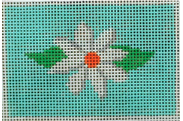 White Flower on Turquoise Insert