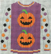 2 Pumpkins on Purple sweater