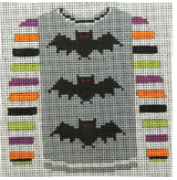 3 Bats on Gray Sweater w/ Multicolored Sleeve