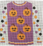 6 Pumpkins on Purple Sweater