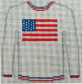 Flag on White Sweater