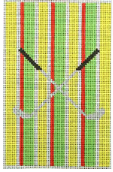 Yellow, Red, Green Stripe with Golf Clubs