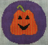 Striped Pumpkin on Purple 3" Round 18M