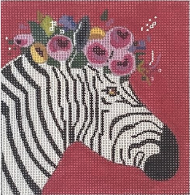 Zebra With Floral Crown