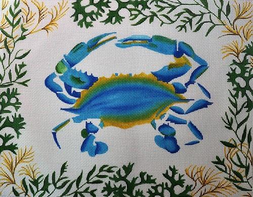 Blue Crab With Seaweed Border