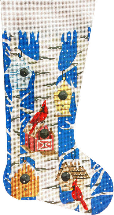 Cardinals Birdhouse Stocking