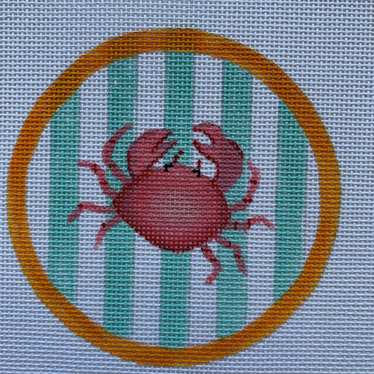 Crab On Aqua Cabana Stripes