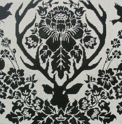 ANTLER DAMASK-BLACK