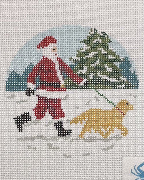 Golden Retriever Dog Walker Santa