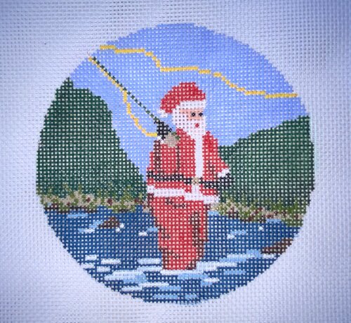 Sporty Santa - Fly Fishing-Ann Kaye