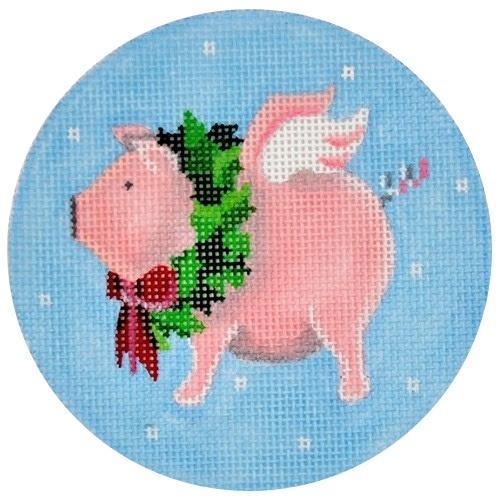 Flying Pig w/ Wreath