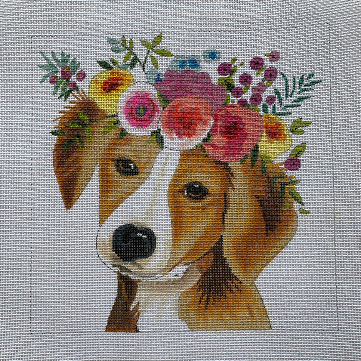 Dog With Flowers