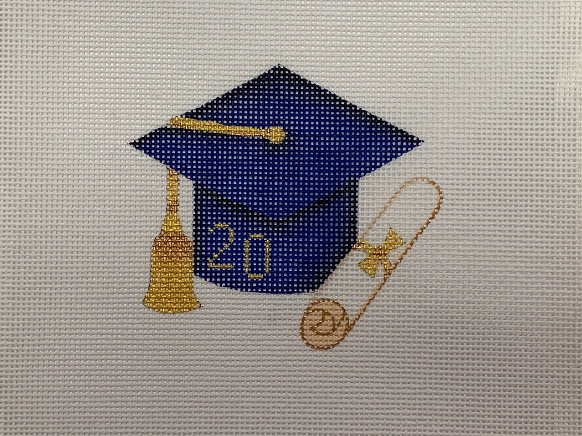 Graduation Cap Blue W Year