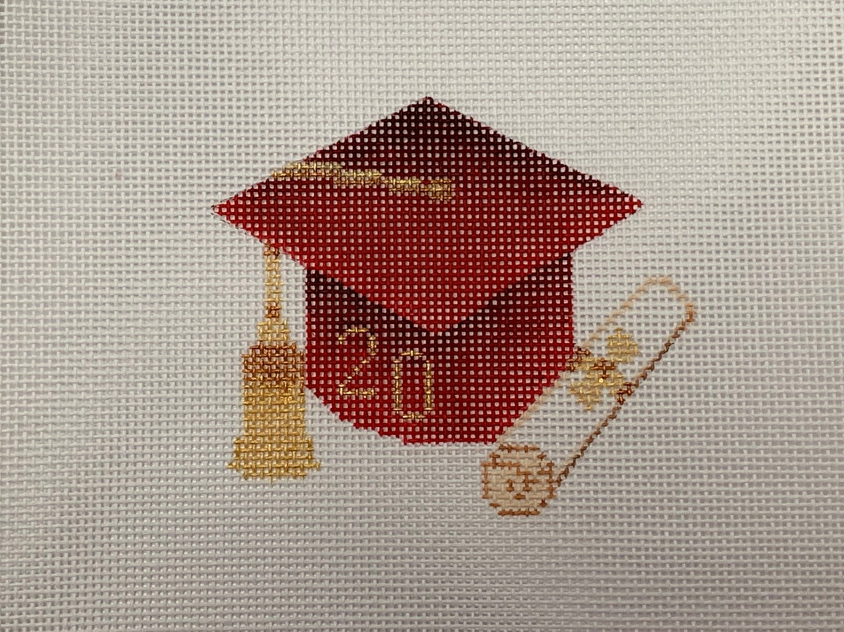 Graduation Cap Red W Year