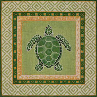 Sea Turtle With Green Oriental Borders