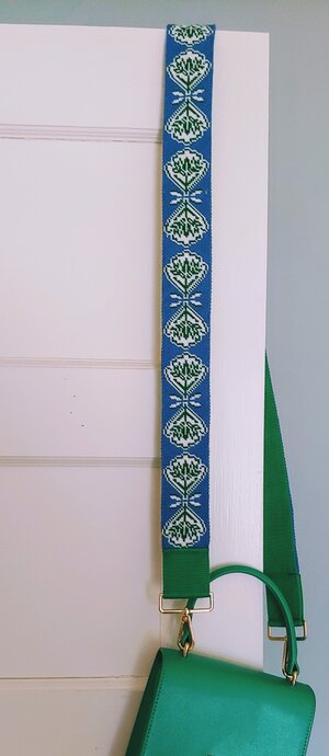 Green Flowwer Guitar Strap