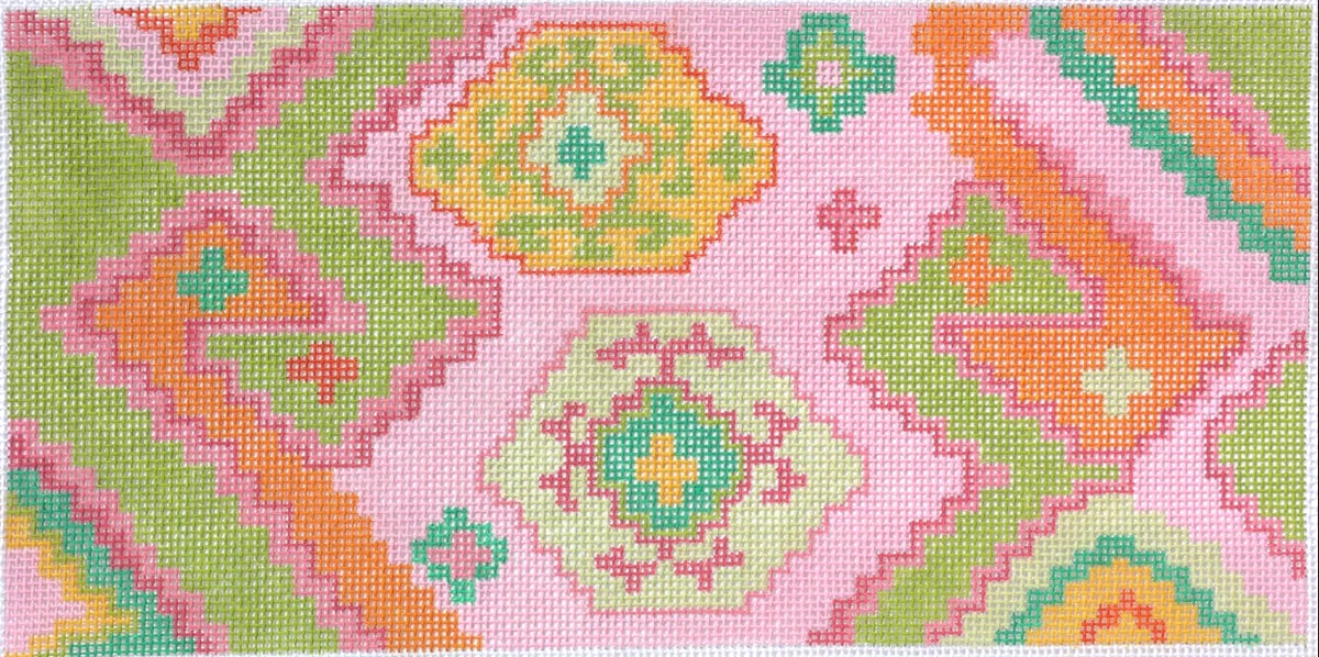 Kilim Rectangle with Duck Head Motif-Summer Melons Palette