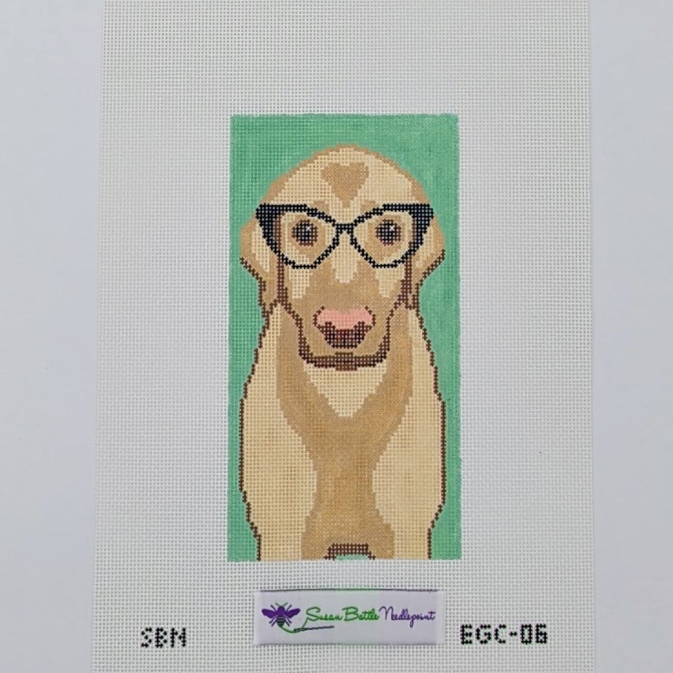 Yellow Lab with Glasses Eyeglass Case