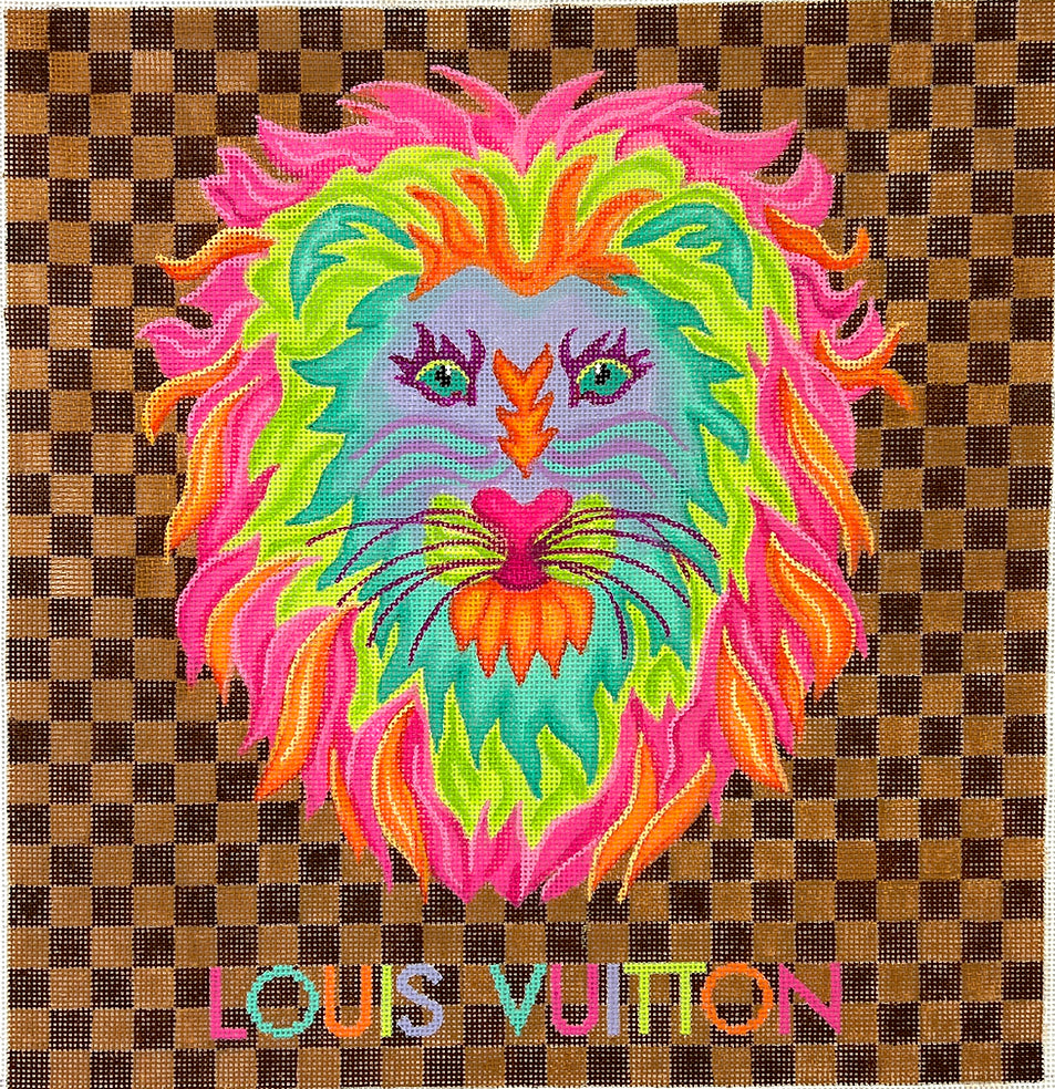 Designer Scarf Series-Louis Vuitton Colorful Lion