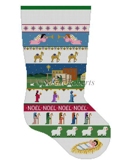 Nativity Stripe Stocking