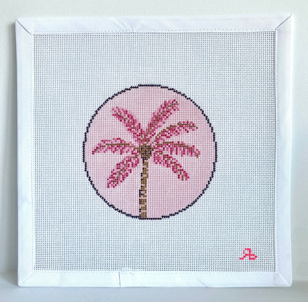 Pink Palm Tree Round