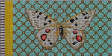 White Butterfly On Turquoise Eyeglass Case