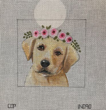 Yellow Lab With Floral Crown