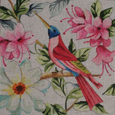 Floral With Pink Bird