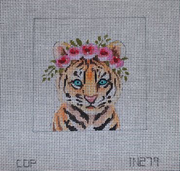 Baby Tiger With Floral Crown