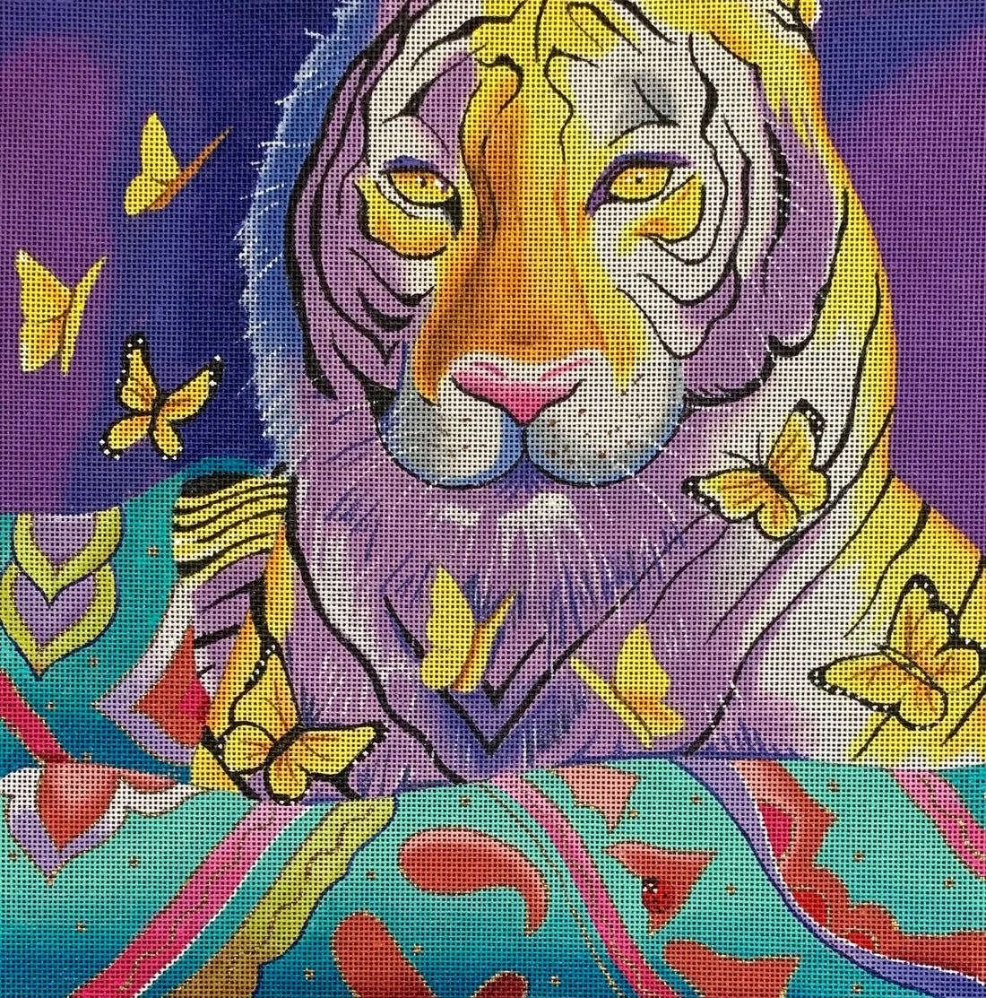 Regal Tiger With Butterflies