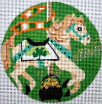 St Pat's Carousel Horse 4" Round