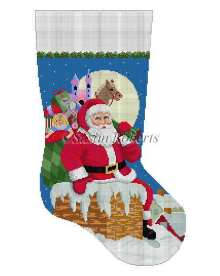 Santa Down The Chimney For Girl