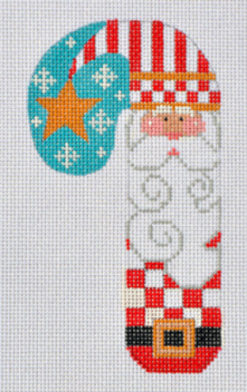 Santa W Star Candy Cane