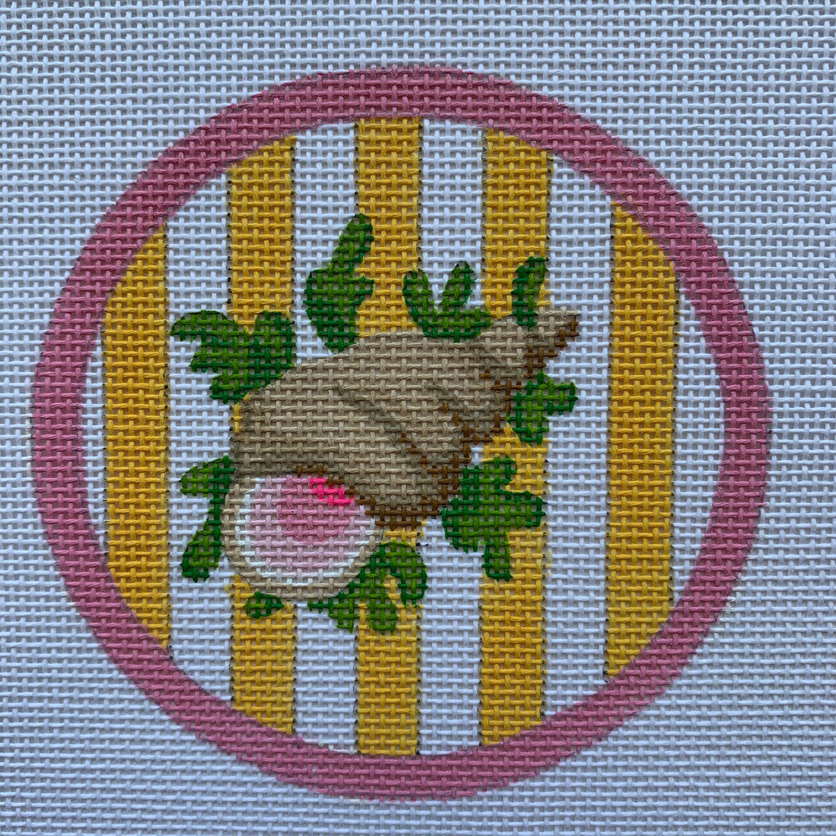 Snail On Pink Cabana Stripes