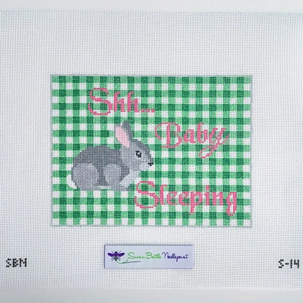 Baby Sleeping Bunny on Gingham