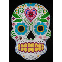 Sugar Skull With Hearts Flowers