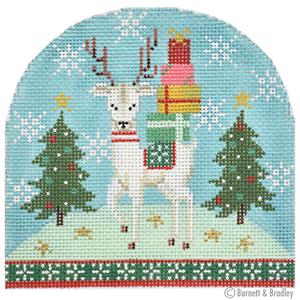 Reindeer w/ Packages Snow Globe