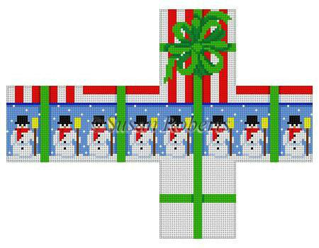 Snowman Stripes Box Ornament