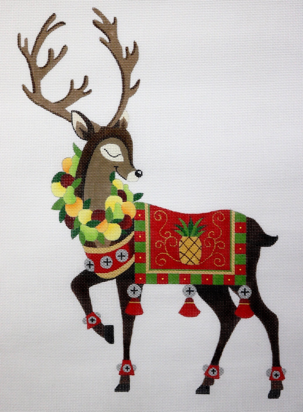 Standing Reindeer w/ Pineapple Blanket