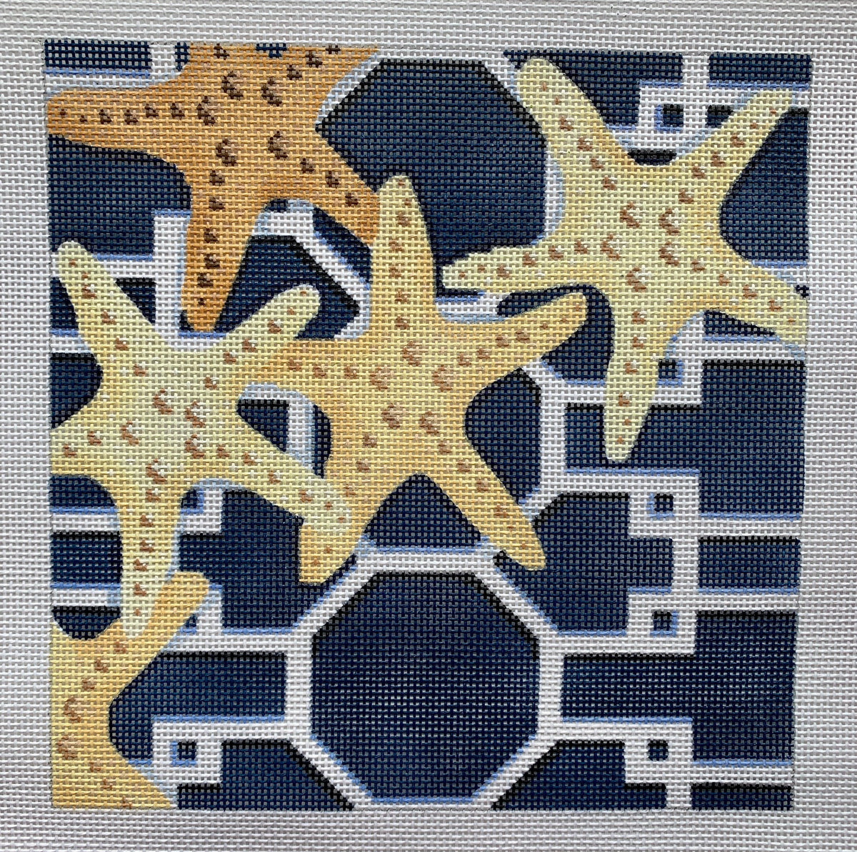 Starfish On Lattice Navy