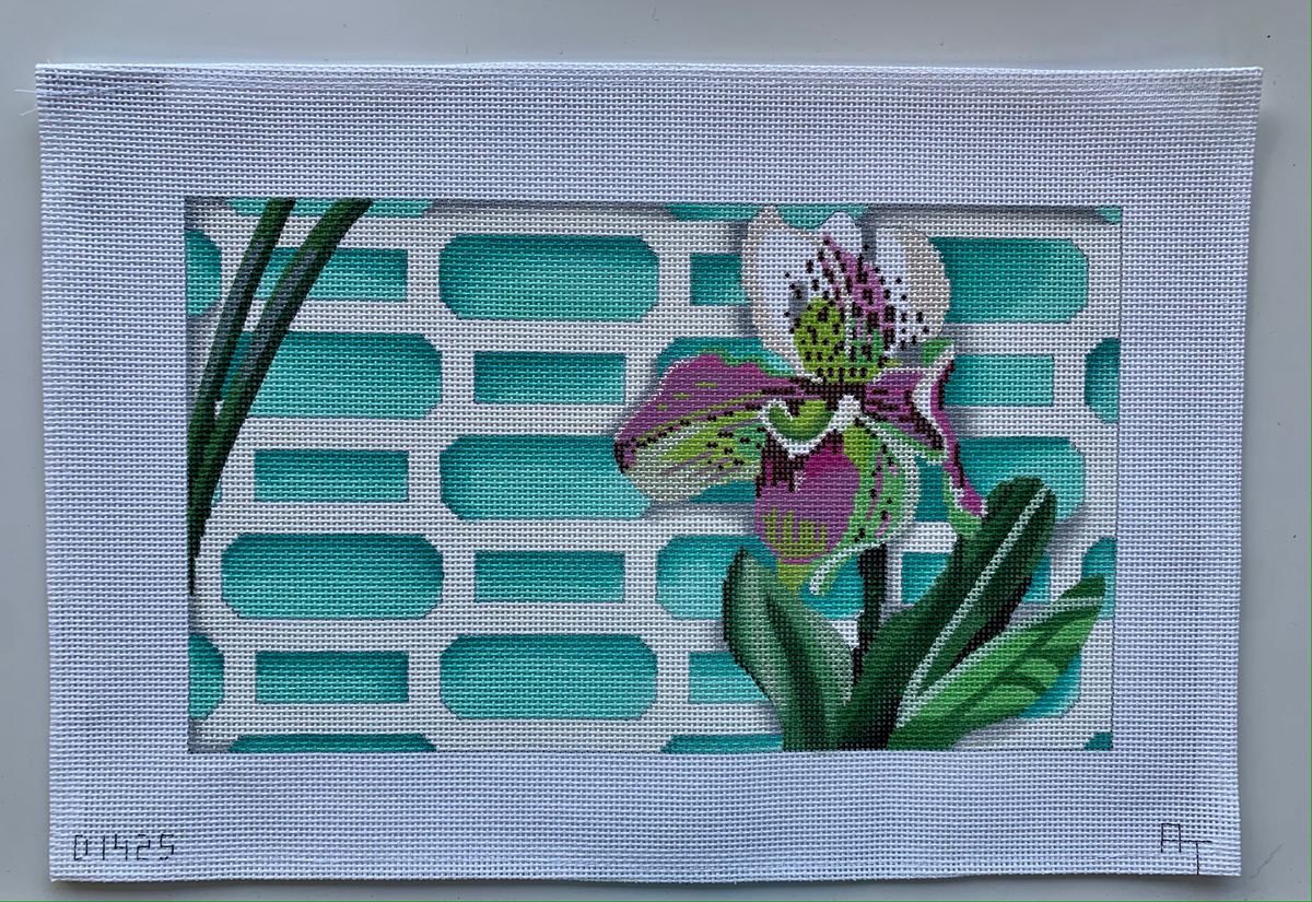 Orchid On Lattice Aqua 2