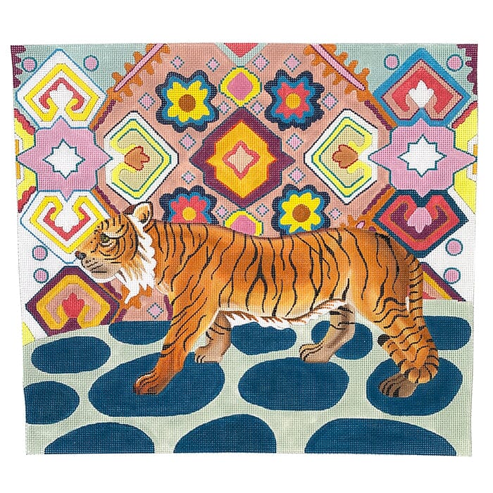 Tiger With Whimsey Background