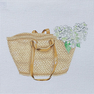 Tote With White Huydrangea