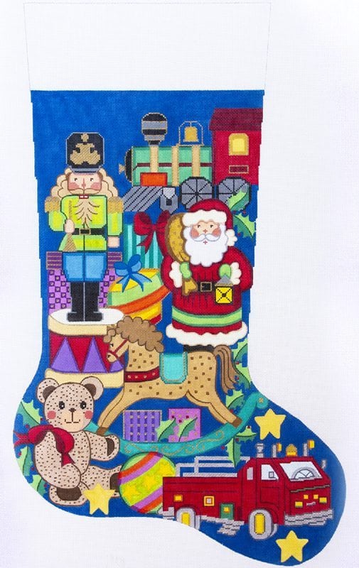 Toy Trains Nutcracker Santa Boy Stocking