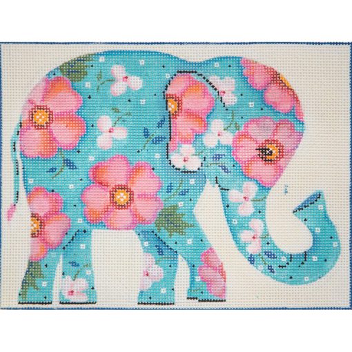 Turquoise Floral Elephant