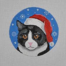 Tuxedo Cat Santa