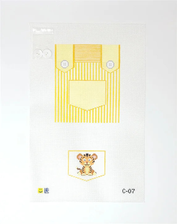 Yellow Overalls with Tiger Pocket Tooth Fairy Pillow